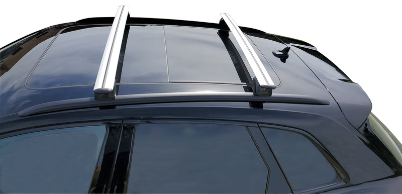 BRIGHTLINES Heavy Duty Anti-Theft Premium Aluminum Roof Bars Roof Rack Crossbars & Ski Rack Combo Compatible with 2017-2025 Audi Q7 (Up to 4 pairs of Skis or 2 Snowboards) - Exclusive from ASG Auto Sports