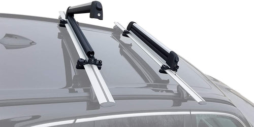 BrightLines Anti Theft Crossbars Roof Racks & Ski Rack Combo Compatible with 2021 2022 2023 VW Atlas Cross Sport (Up to 4 pairs Skis or 2 Snowboards) (Panoramic Sunroof Compatible)