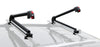 BrightLines All Black Heavy Duty 220 lbs Wing Shaped Universal Crossbars Roof Racks & Silver Ski Racks Combo Capable of Holding up to 6 Pairs of Skis or 4 Pairs of Snowboards