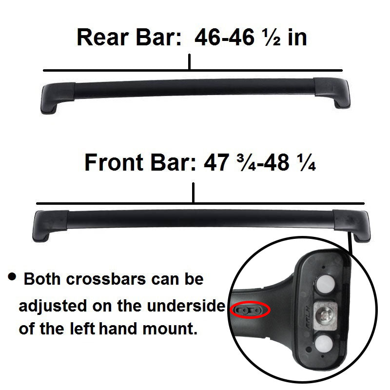 BrightLines Roof Rack Crossbars Ski Rack Combo Replacement For Toyota Highlander XLE LIMITED SE LIMITED PLATINUM 2014-2019 (Up to 6 pairs Skis or 4 Snowboards)