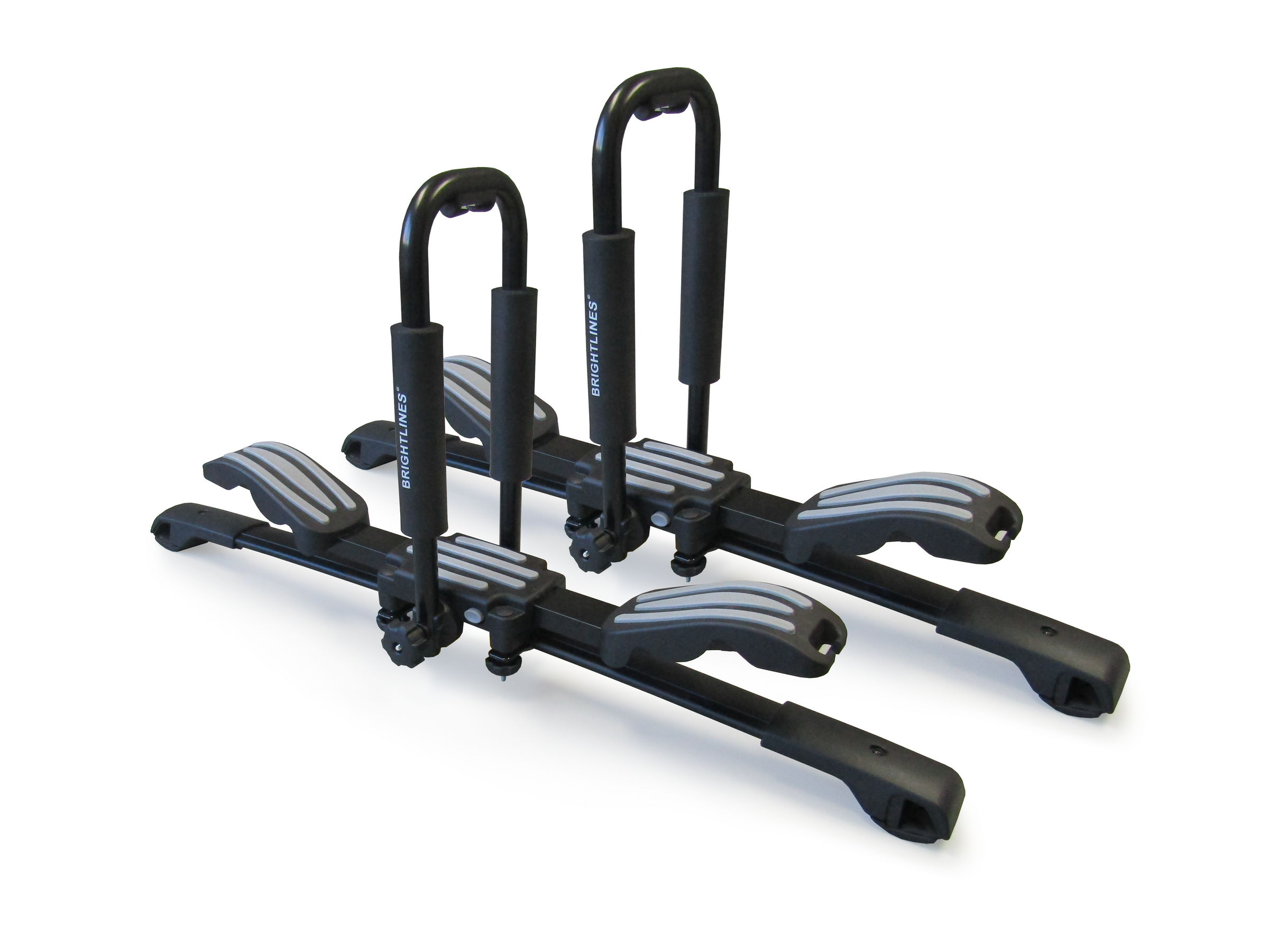 BrightLines Roof Rack Crossbars and Premium Double Kayak Rack Combo Co