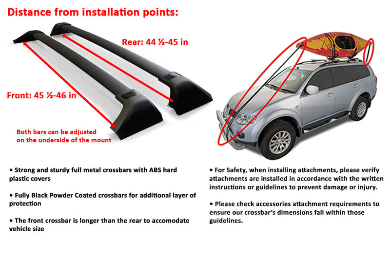 BRIGHTLINES Crossbars Roof Racks and Ski Rack Combo Replacement for Toyota Highlander with Flush Rails 2020-2024 (Up to 6 pairs of skis or 4 snowboards)