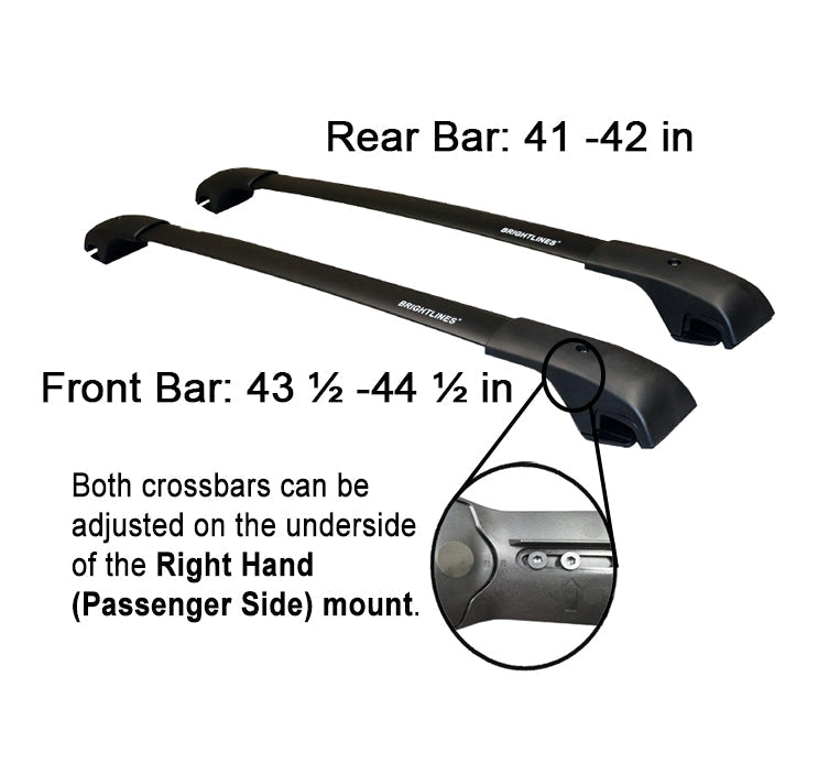 BrightLines Aero Roof Rack Crossbars Ski Rack Combo Compatible with Jeep Cherokee 2014-2023