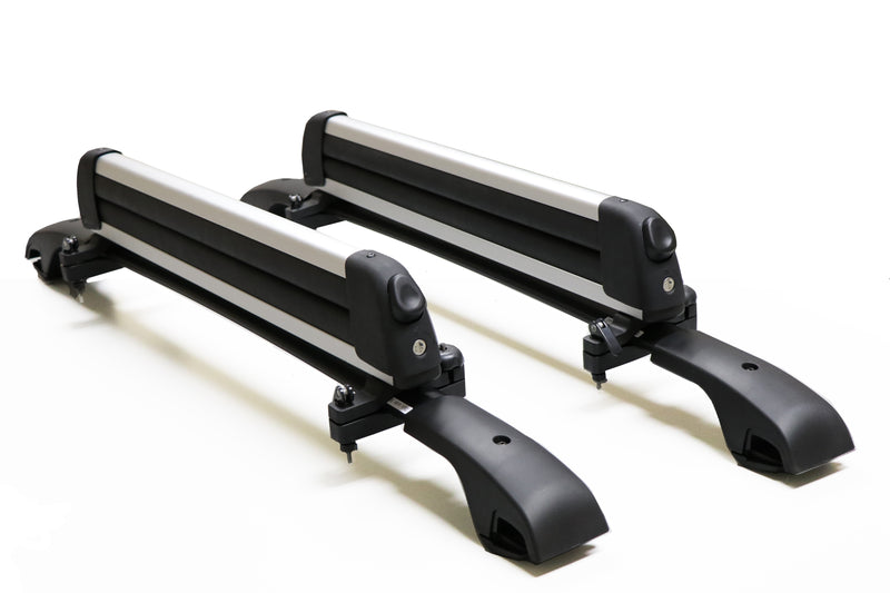 BrightLines Aero Roof Rack Crossbars Ski Rack Combo Compatible with Mercedes Benz GLE350 2015-2018 (Up to 4 Skis or 2 Snowboards)