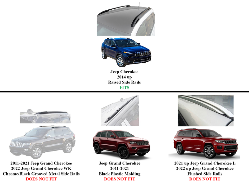 BrightLines Aero Roof Rack Crossbars Ski Rack Combo Compatible with Jeep Cherokee 2014-2023