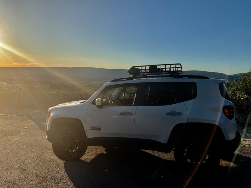 BrightLines Aero Roof Rack Crossbars Ski Rack Combo Compatible with Jeep Renegade 2015-2024 (Up to 6 Pairs of Skis or 4 Snowboards)