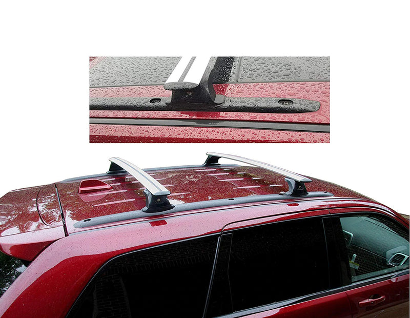 BrightLines Roof Rack Crossbars and Premium Double Kayak Rack Combo Compatible with 2011-2021 Jeep Grand Cherokee with Roof Black Moldings