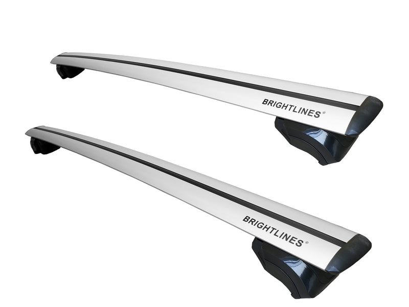 BrightLines Roof Rack Cross Bars Luggage Bars Ski Rack Combo Compatible with 2009-2025 Audi Q5 (Up to 6 Pairs of Skis or 4 Snowboards)