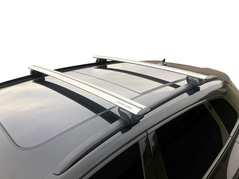 BrightLines Roof Rack Cross Bars Luggage Bars Ski Rack Combo Compatible with 2009-2025 Audi Q5 (Up to 6 Pairs of Skis or 4 Snowboards)