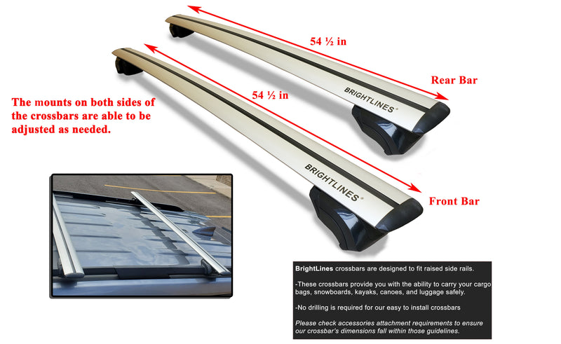 BrightLines Roof Rack Crossbars and Ski Rack Combo Compatible with Ford Explorer 2020-2025 (Up to 6 Skis or 4 Snowboards)