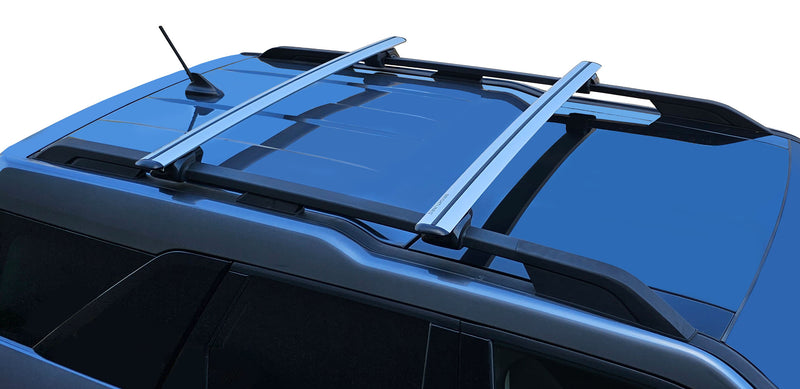 BrightLines Heavy Duty Anti-Theft Premium Crossbars Roof Racks and Ski Rack Combo Compatible with 2021-2024 Ford Bronco Sport, Base, Big Bend, Heritage, Outer Banks, Badlands, Heritage Limited and Free Wheeling (Up to 4 Pairs of Skis or 2 Snowboards)