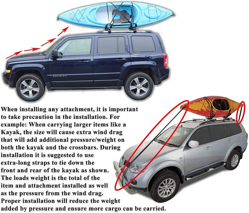 BrightLines Roof Rack Crossbars and Premium Double Kayak Rack Combo Compatible with 2011-2021 Jeep Grand Cherokee with Roof Black Moldings