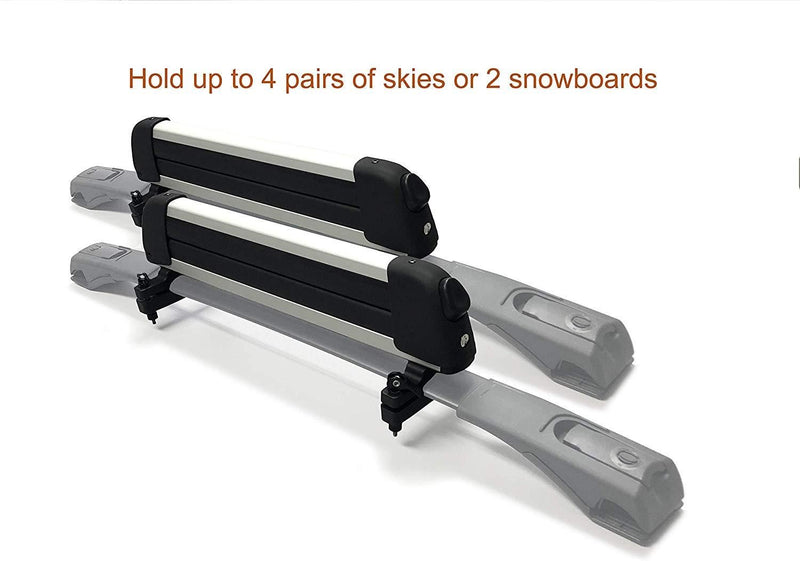 BRIGHTLINES Crossbars Roof Racks and Ski Rack Combo Replacement for Toyota Highlander with Flush Rails 2020-2025 for Kayak Luggage ski Bike Carrier (4 Pairs of Skis or 2 Snowboards)