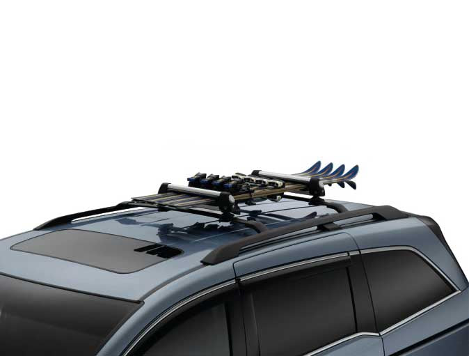 BRIGHTLINES Complete Roof Racks System Side Rails Crossbars & Ski Rack for up to 4 Skis 2 Snowboards Combo Compatible with 2011-2017 Honda Odyssey