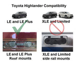 BrightLines Roof Rack Crossbars Ski Rack Combo Compatible for 2014-2019 Toyota Highlander LE LE Plus (Up to 6 pairs of Skis or 4 Snowboards)