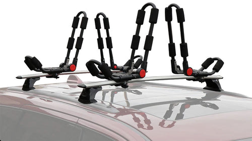 BrightLines Jeep Grand Cherokee Roof Rack Crossbars and 2 sets of Kayak Racks Combo 2011-2020 with Black Plastic Moldings - ASG AUTO SPORTS