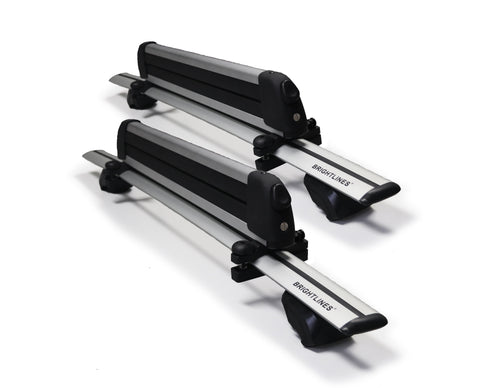 BrightLines Roof Rack Crossbars and Ski Rack Combo Compatible with Ford Explorer 2020 (Up to 4 Skis or 2 Snowboards) - ASG AUTO SPORTS