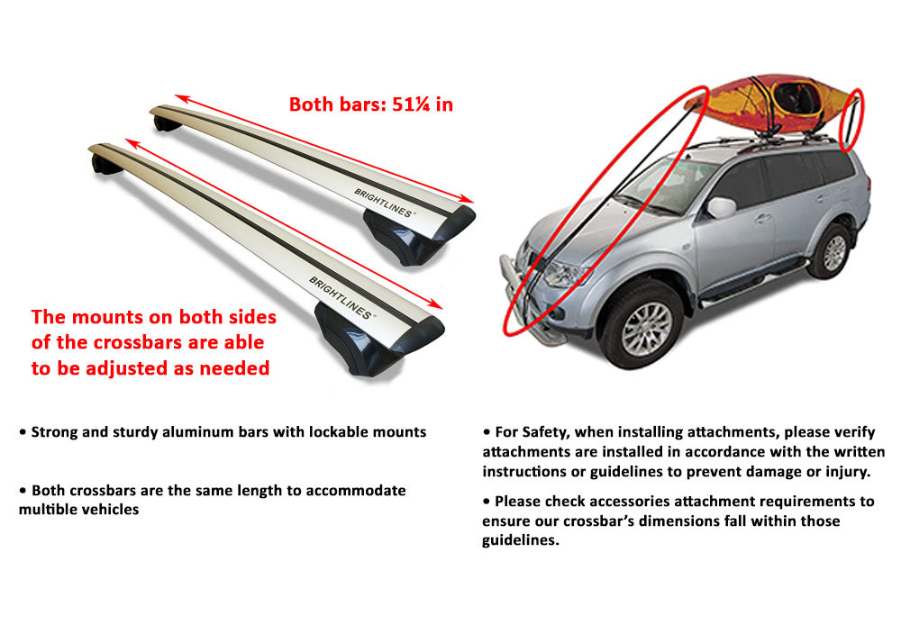 Products BRIGHTLINES Roof Rack Cross Bars Kayak Rack Combo