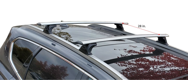 BRIGHTLINES Heavy Duty Anti-Theft Premium Aluminum Roof Bars Roof Rack Crossbars Ski Rack Combo Compatible with Hyundai Santa Fe 2019-2023 (Up to 6 Pairs of Skis or 4 Snowboards) - Exclusive from ASG Auto Sports