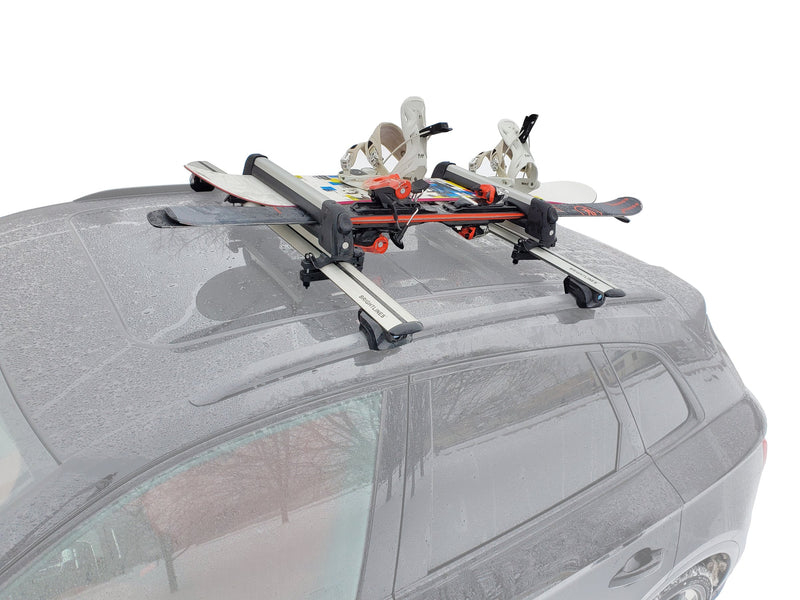 BrightLines Roof Rack Crossbars and Ski Rack Combo Replacement for Ford Explorer 2011-2015 (4 pairs skis or 2 snowboards)